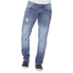 Denim Vistara Men Tape Detail Ripped Torn Jeans