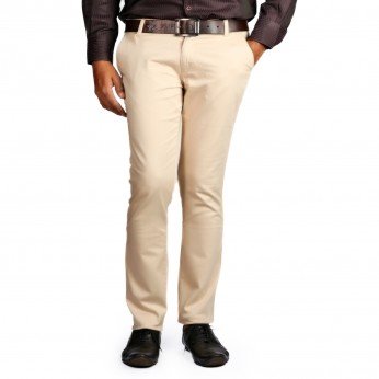 Denim Vistara Men's Slim Fit Off-White Trouser