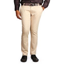 Denim Vistara Men's Slim Fit Off-White Trouser