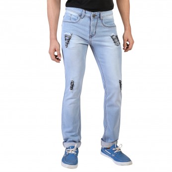 Denim Vistara Men's Blue  Comfort Fit Damage Jeans