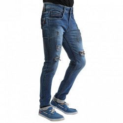 Denim Vistara Men Blue Damage Jeans