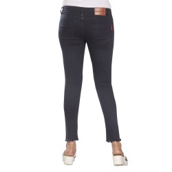 Denim Vistara Women Damage Slim Fit Black Jeans