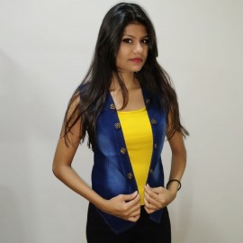 Denim Vistara Sleeveless denim jacket For Women