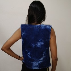 Denim Vistara Printed sleeveless Women denim jacket
