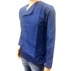 Denim Vistara - Denim Chinese kurta