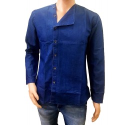 Denim Vistara - Denim Chinese kurta