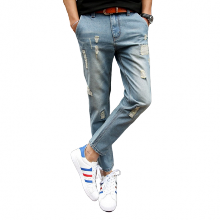 Spider - Men's Light Blue Damage Jeans brings the trend for the